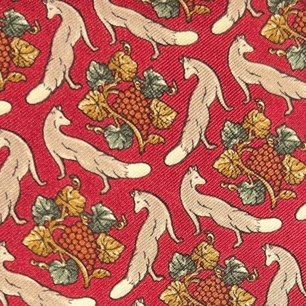 Brooks Brothers Maker Men’s 100% Silk Handmade Tie Fox Grape Cluster Leaves